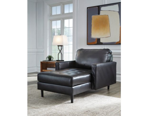 Ashley Bryceview Black Leather Chaise Homemakers