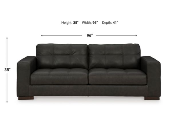 Ashley Luigi Thunder Black Leather Sofa large image number 10