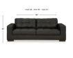 Ashley Luigi Thunder Black Leather Sofa small image number 10