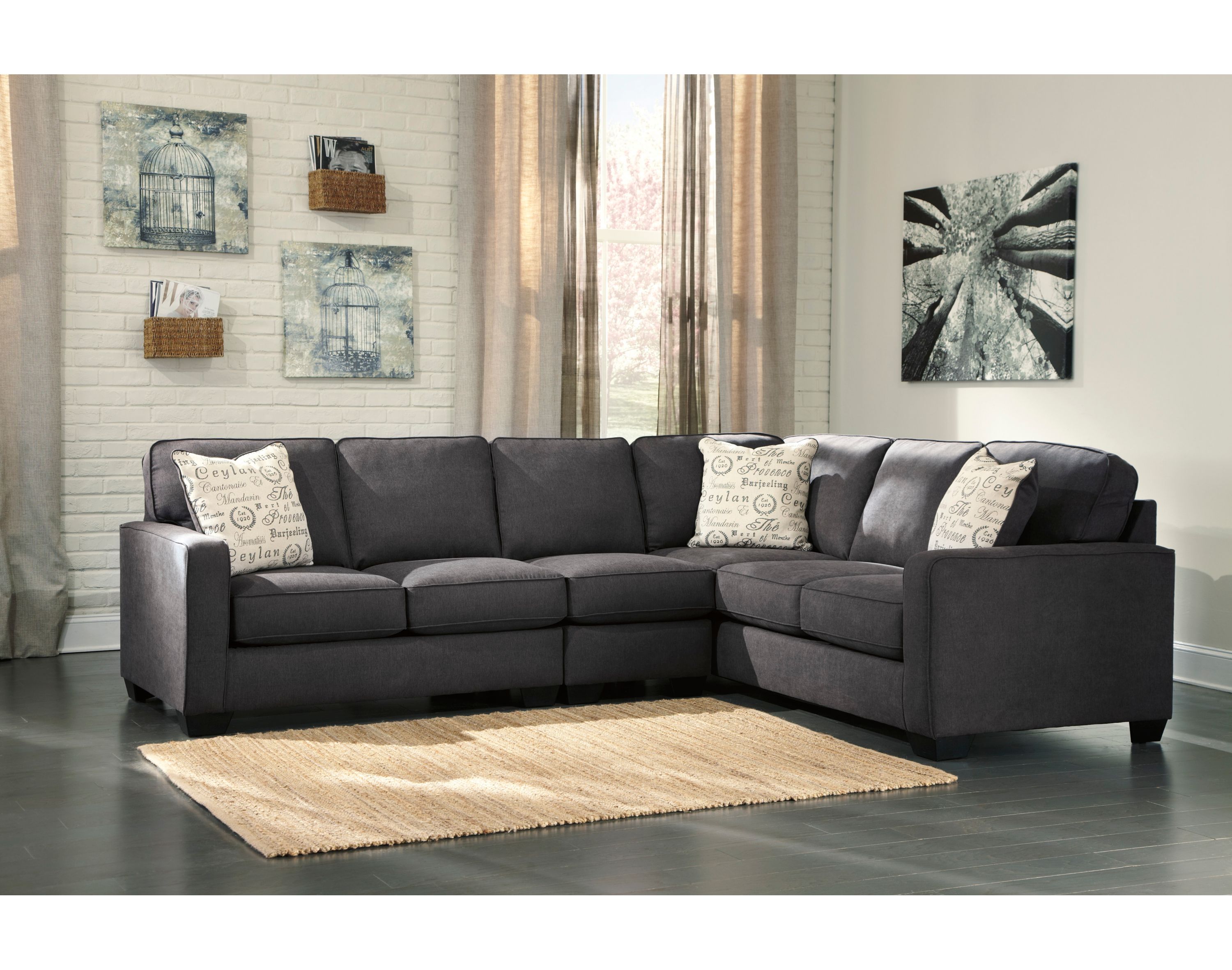 Ashley Alenya Charcoal 3Piece Sectional Homemakers