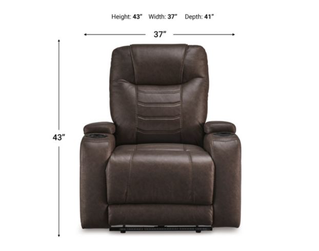 Ashley Schooner Rocks Umber Power Recliner large image number 11