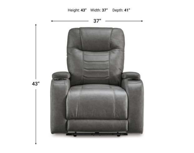 Ashley Schooner Rocks Slate Power Recliner large image number 12