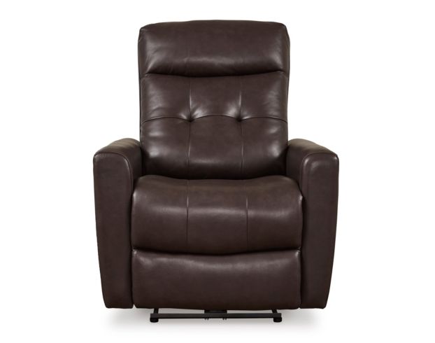 Ashley Pisgham Chocolate Dual Power Leather Recliner large image number 1