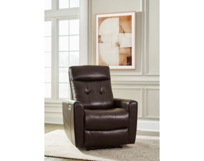 Ashley Pisgham Chocolate Dual Power Leather Recliner