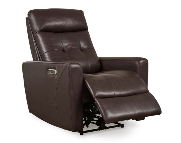 Ashley Pisgham Chocolate Dual Power Leather Recliner large image number 4