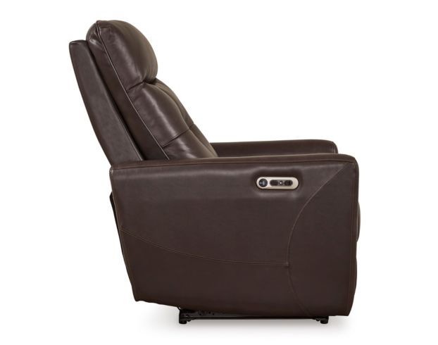 Ashley Pisgham Chocolate Dual Power Leather Recliner large image number 5