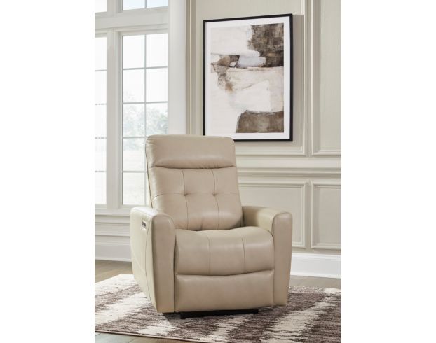 Ashley Pisgham Sand Dual Power Leather Recliner large image number 2