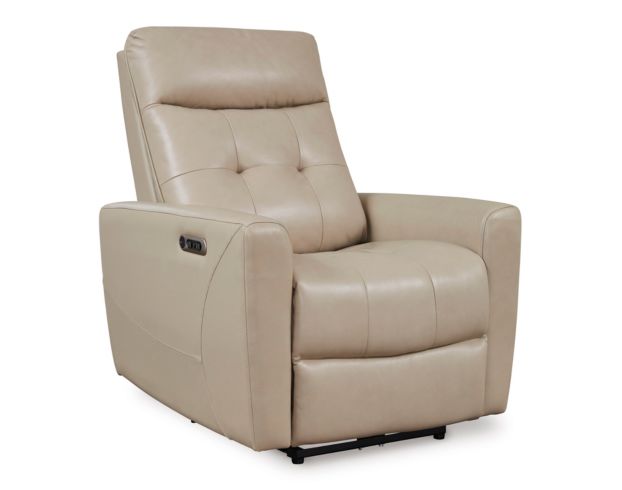 Ashley Pisgham Sand Dual Power Leather Recliner large image number 3