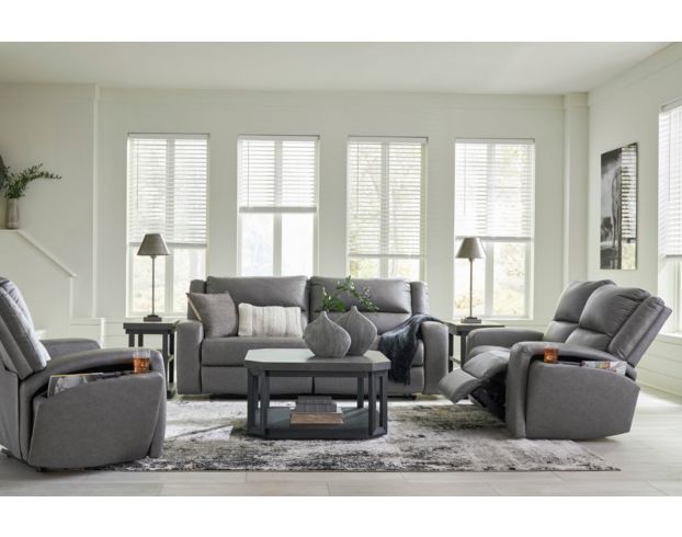 Ashley Brixworth Slate Reclining Loveseat large image number 2