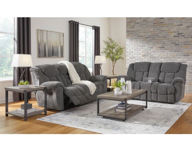 Ashley Foreside Charcoal Reclining Sofa large image number 2