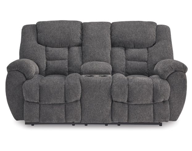 Ashley Foreside Charcoal Reclining Loveseat large image number 1