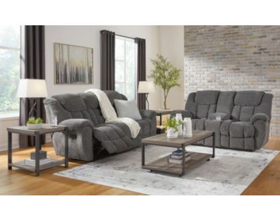 Ashley Foreside Charcoal Reclining Loveseat