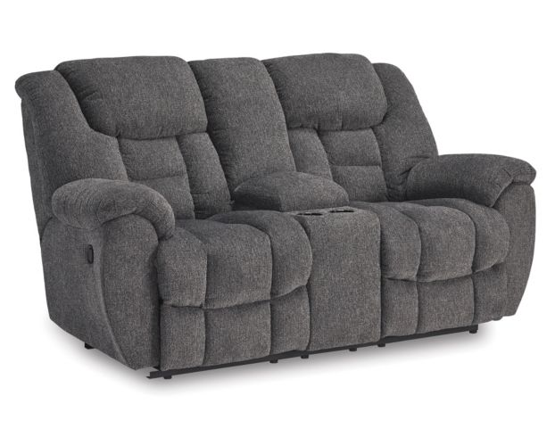 Ashley Foreside Charcoal Reclining Loveseat large image number 3