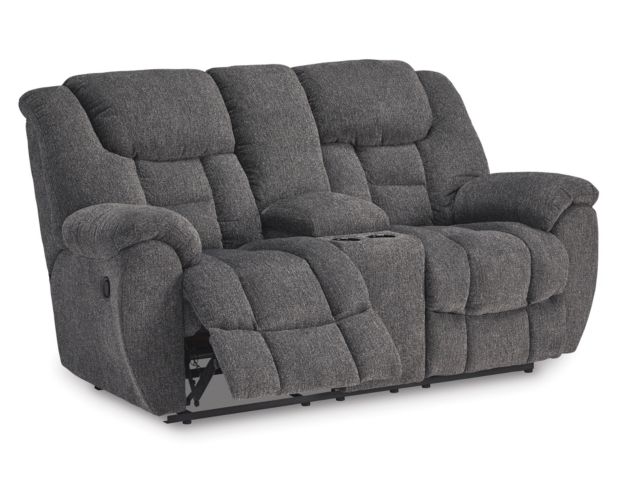 Ashley Foreside Charcoal Reclining Loveseat large image number 4