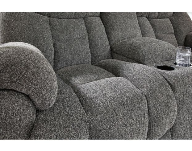 Ashley Foreside Charcoal Reclining Loveseat large image number 7