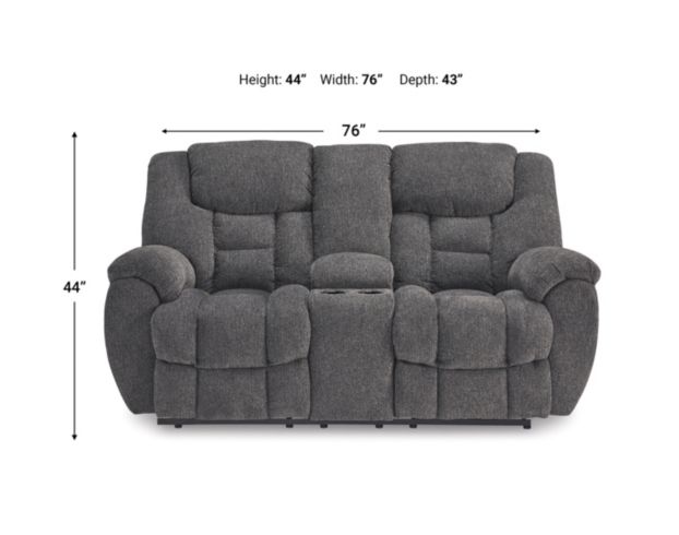 Ashley Foreside Charcoal Reclining Loveseat large image number 9