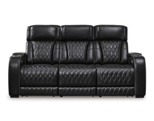 Ashley Boyington Black Dual Power Leather Reclining Sofa