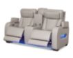 Ashley Boyington Gray Dual Power Leather Reclining Loveseat with Console small image number 4