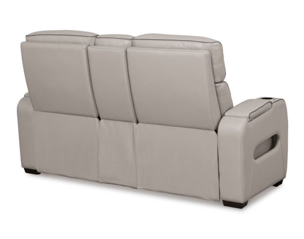 Ashley Boyington Gray Dual Power Leather Reclining Loveseat with Console large image number 9