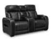 Ashley Boyington Black Dual Power Leather Reclining Loveseat with Console small image number 3