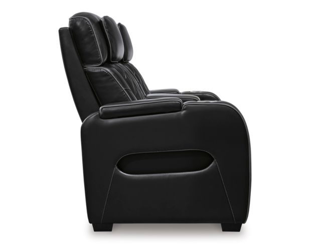 Ashley Boyington Black Dual Power Leather Reclining Loveseat with Console large image number 6