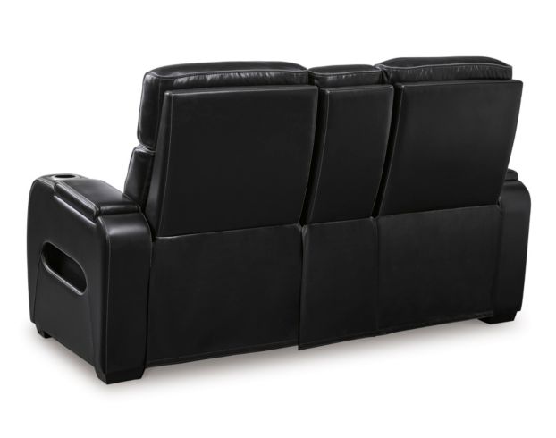 Ashley Boyington Black Dual Power Leather Reclining Loveseat with Console large image number 10