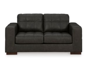 Ashley Luigi Thunder Black Leather Loveseat