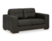 Ashley Luigi Thunder Black Leather Loveseat small image number 3