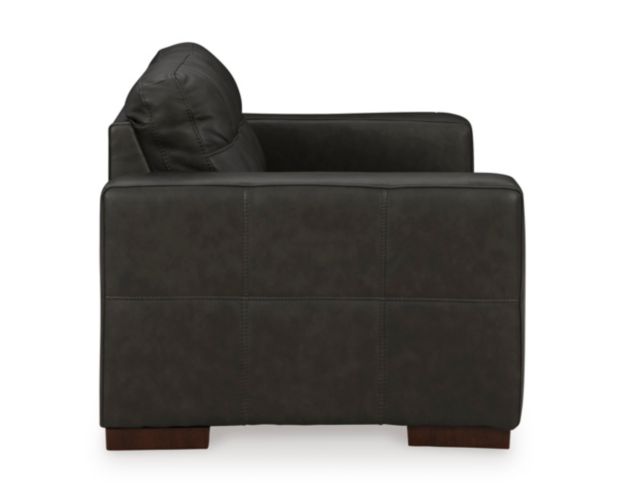 Ashley Luigi Thunder Black Leather Loveseat large image number 4