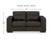 Ashley Luigi Thunder Black Leather Loveseat small image number 8