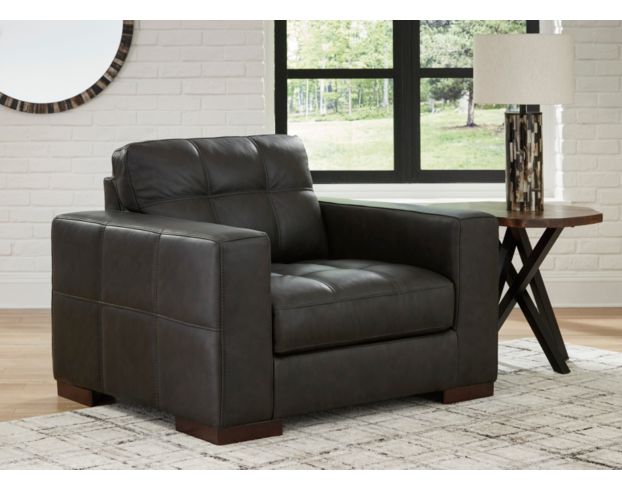 Ashley Luigi Thunder Black Oversized Leather Chair large image number 6