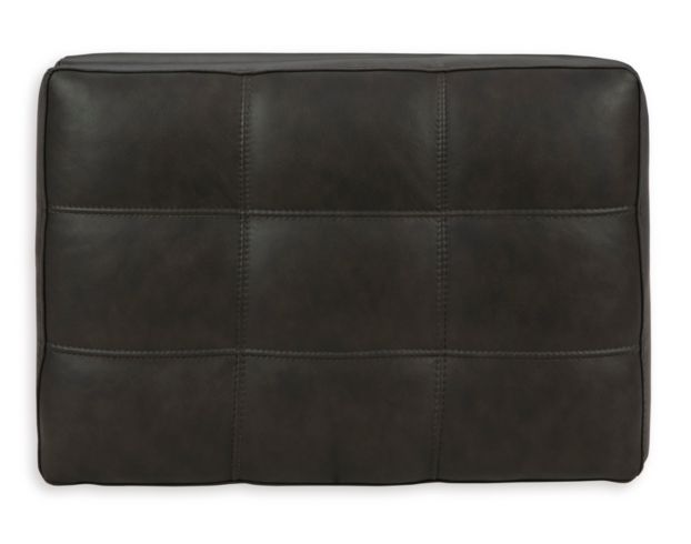 Ashley Luigi Thunder Black Leather Ottoman large image number 5