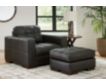 Ashley Luigi Thunder Black Leather Ottoman small image number 7