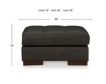 Ashley Luigi Thunder Black Leather Ottoman small image number 8