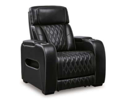 Ashley Boyington Black Leather Power Recliner