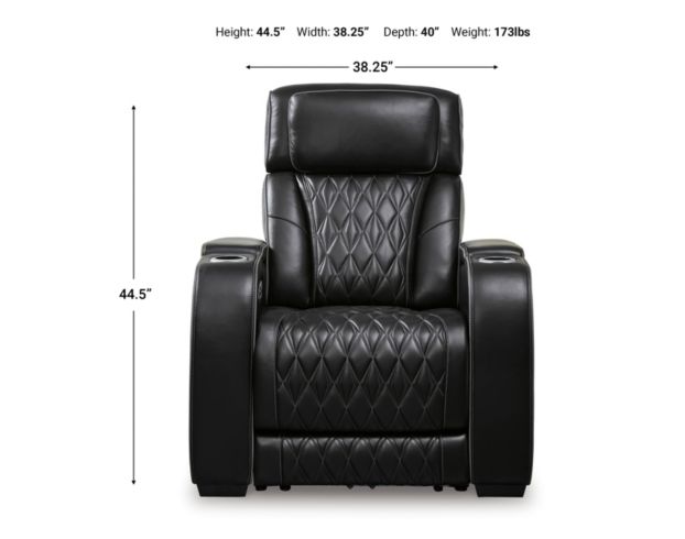 Ashley Boyington Black Leather Power Recliner large image number 9