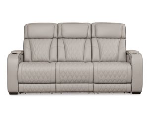 Ashley Boyington Gray Dual Power Leather Reclining Sofa