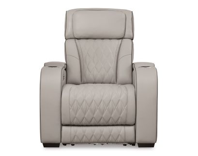 Ashley Boyington Gray Leather Power Recliner