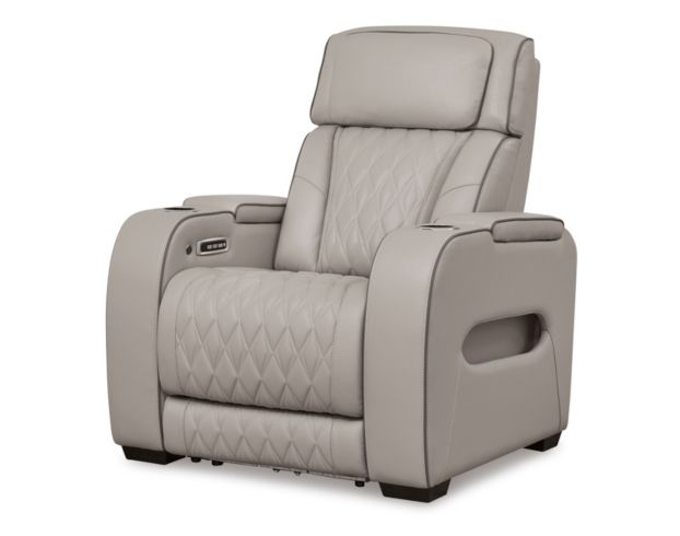 Ashley Boyington Gray Leather Power Recliner large image number 3