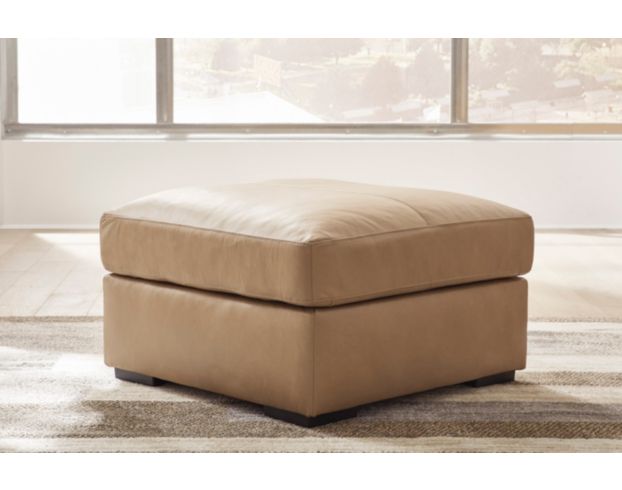 Ashley Bandon Toffee Oversized Accent Leather Ottoman large image number 1