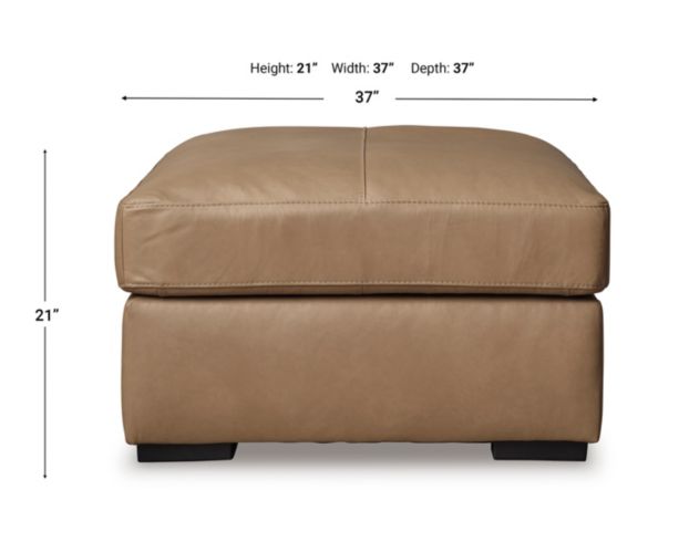 Ashley Bandon Toffee Oversized Accent Leather Ottoman large image number 7