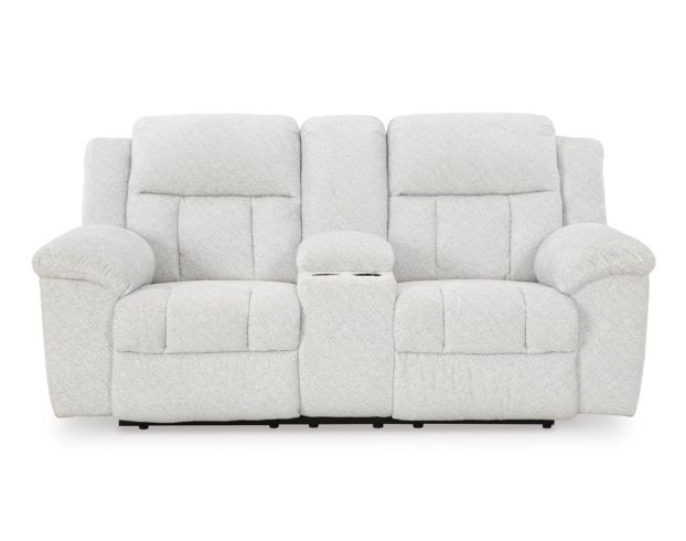 Ashley Frohn Snow Reclining Console Loveseat large image number 1