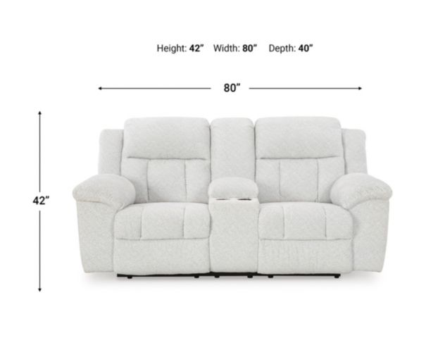 Ashley Frohn Snow Reclining Console Loveseat large image number 8