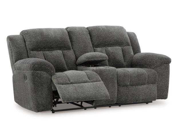 Ashley Frohn Graphite Reclining Console Loveseat large image number 4