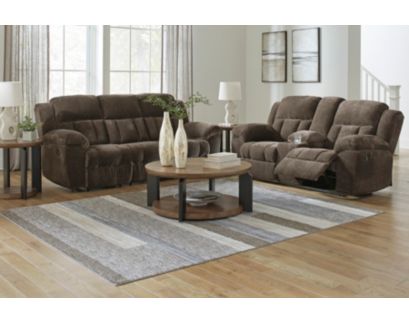 Ashley Frohn Chocolate Reclining Sofa