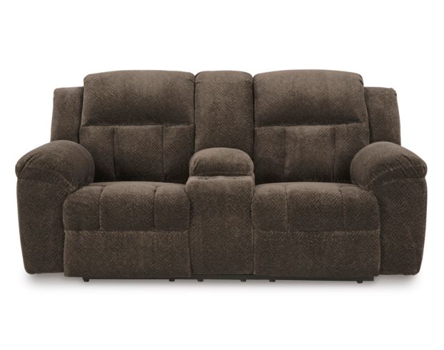 Ashley Frohn Chocolate Reclining Console Loveseat large image number 1