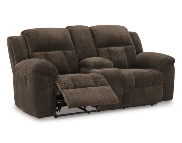 Ashley Frohn Chocolate Reclining Console Loveseat large image number 4