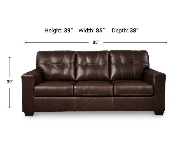 Ashley Santorine Dark Brown Leather Sofa large image number 7