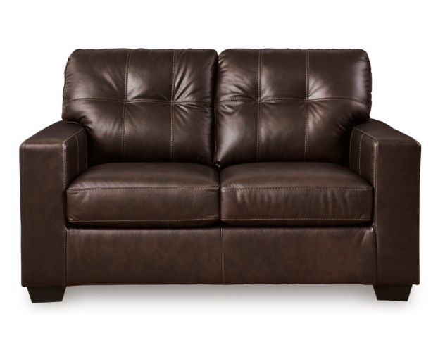 Ashley Santorine Dark Brown Leather Loveseat large image number 1