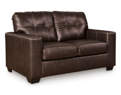 Ashley Santorine Dark Brown Leather Loveseat